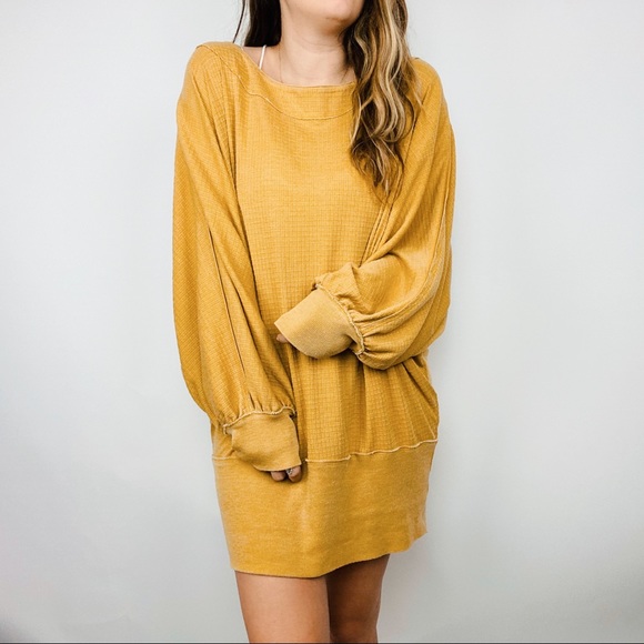 mustard yellow tunic dress